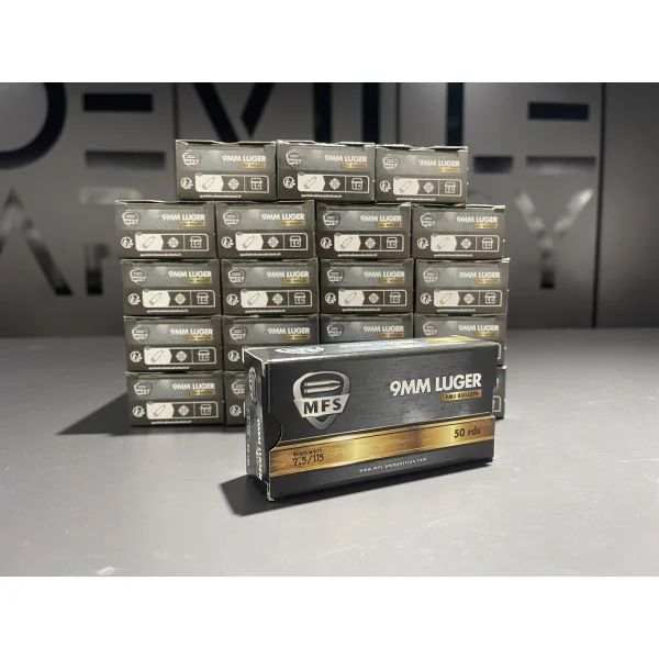 1000 cartouches MFS 9x19 FMJ DTX 115GR