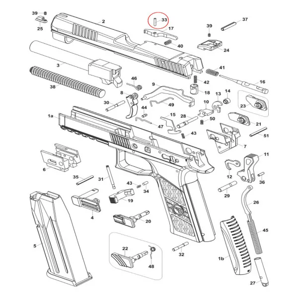 CZ P-09 Duty Extractor Pin