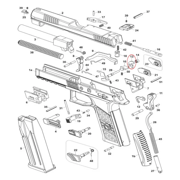 CZ P-09 Duty Firing Pin Block Lever