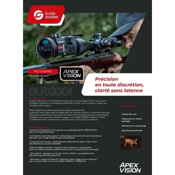 CLIP-ON GUIDE THERMIQUE 1280×102415mK 60mm F1.0 APEX LRF TB1260LS - 6
