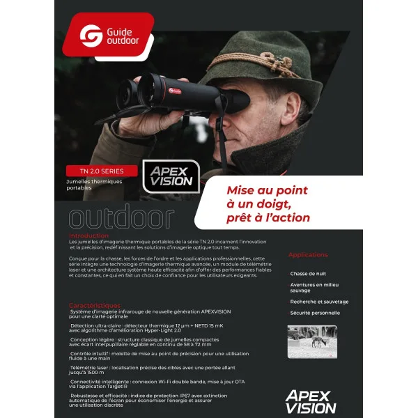JUMELLES THERMIQUES GUIDE 400×300 15mk 50mm APEX LRF 1500m TN450LS - 4