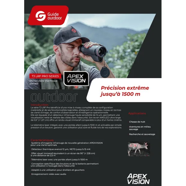 MONOCULAIRE THERMIQUE GUIDE 1280×1024 50mm F0.9 APEX LRF TJ1250LS - 4