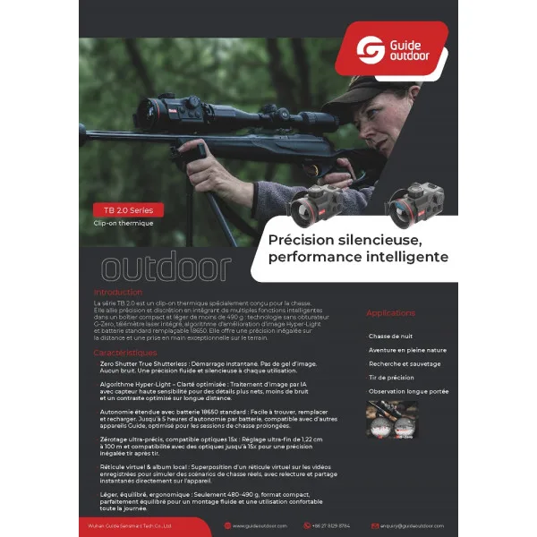 CLIP-ON THERMIQUE TELEMETRE GUIDE SENSMART 640×512 50mm TB650P 2.0 - 6