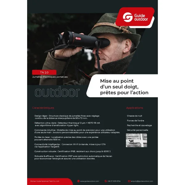 JUMELLES THERMIQUES TELEMETRE GUIDE SENSMART 400×300 50mm TN450L 2.0 - 3