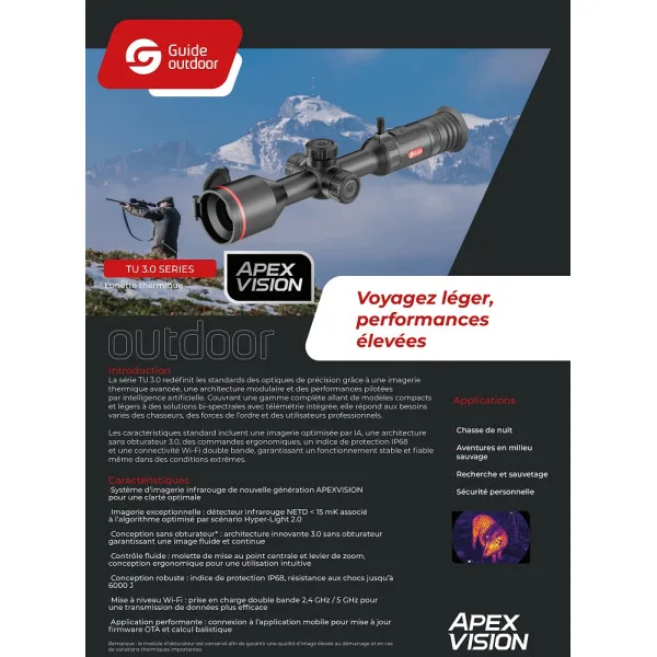 LUNETTE THERMIQUE GUIDE SENSMART 640×512 15mk 35mm F0.9 APEX TU635S - 5