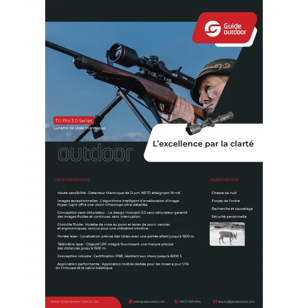 LUNETTE THERMIQUE TELEMETRE GUIDE SENSMART 640×512 50mm TU650P 3.0 - 2