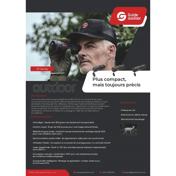 MONOCULAIRE THERMIQUE GUIDE SENSMART 256×192 10mm TE211 - 6