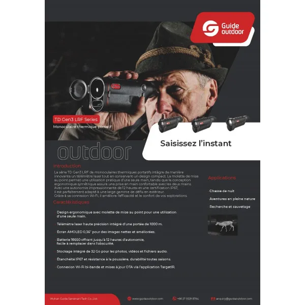 MONOCULAIRE THERMIQUE TELEMETRE GUIDE SENSMART 640×512 35mm TD633L - 5