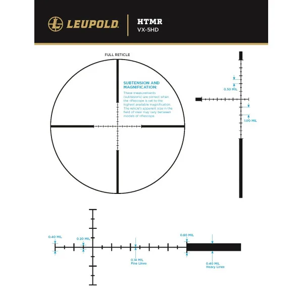 Lunette LEUPOLD VX-5HD GEN2 3-15×44 (30mm)Mil CDS-SZL2 SF HTMR 183849 - 5