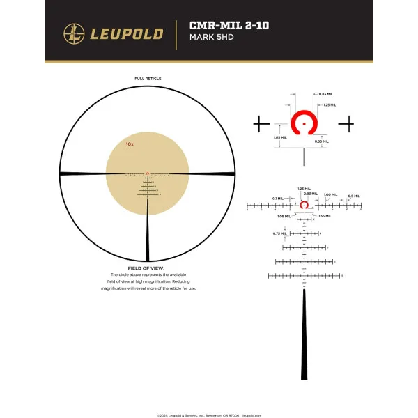 LUNETTE LEUPOLD Mark 5HD 2-10×30(35mm) M5C3 FFP CMR-Mil DarkE. 179709 - 6