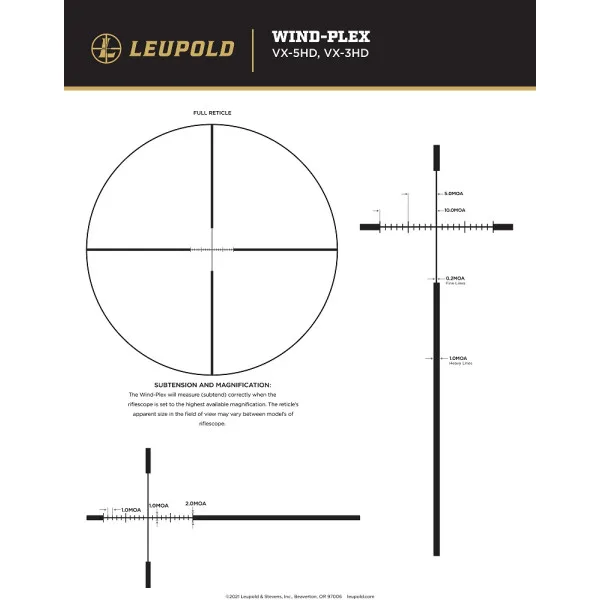 Lunette LEUPOLD VX-5HD GEN2 3-15×44 (30mm) CDS-SZL2 SFW-Plex 183851 - 5