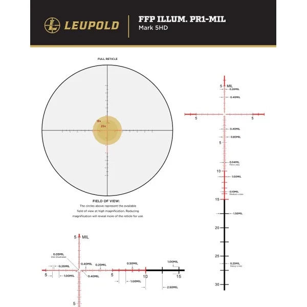 LUNETTE LEUPOLD Mark 4HD 4.5-18×52 Ø34 M5C3 FFP Illum. PR1-Mil183624 - 5