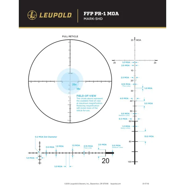LUNETTE LEUPOLD Mark 4HD 2.5-10×42 Ø30 M1C3 FFP PR1-MOA 183741 - 5