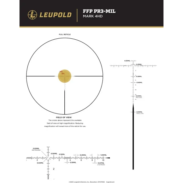 LUNETTE LEUPOLD Mark 4HD 8-32×56 M5C3 Side F Ø34 FFP PR3-MIL 183971 - 5