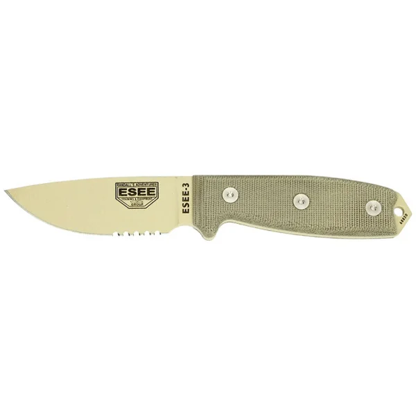 ESEE-3 - Désert - Lame Mixte - Pommeau modifié