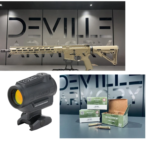 Pack AR15 Diamondback DB15 FDE 16" + Holosun ARO + 100 cartouches