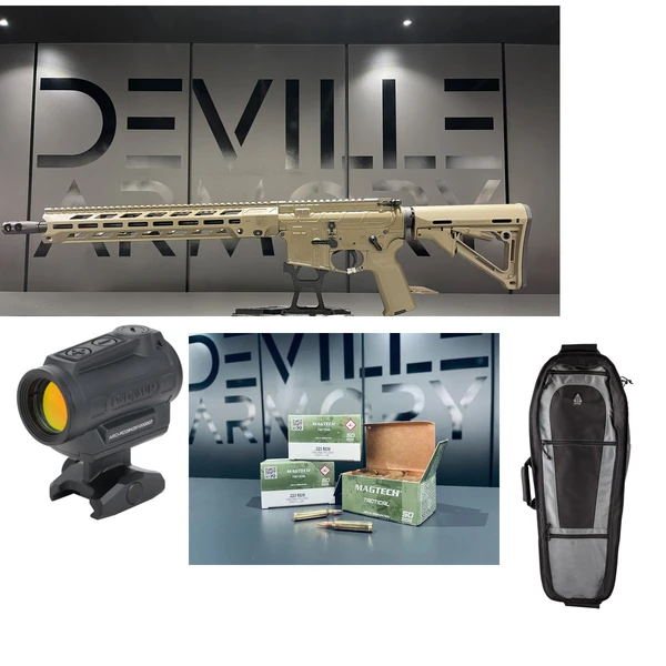 Pack complet AR15 Diamondback DB15 FDE 16" + Holosun ARO + housse