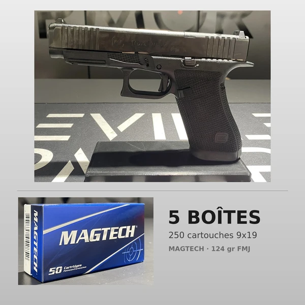 Pack Glock 17 Gen6 9x19 + 5 boîtes Magtech