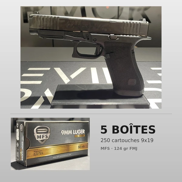 Pack Glock 17 Gen6 9x19 + 5 boîtes MFS