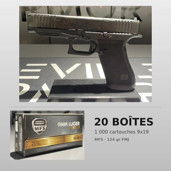 Pack Glock 17 Gen6 9x19 + 20 boîtes MFS