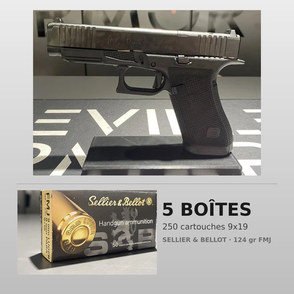 Pack Glock 17 Gen6 9x19 + 5 boîtes Sellier Bellot