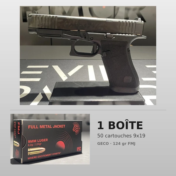 Pack Glock 17 Gen6 9x19 + 1 boîte Geco