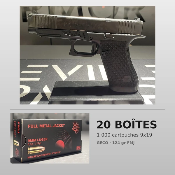 Pack Glock 17 Gen6 9x19 + 20 boîtes Geco
