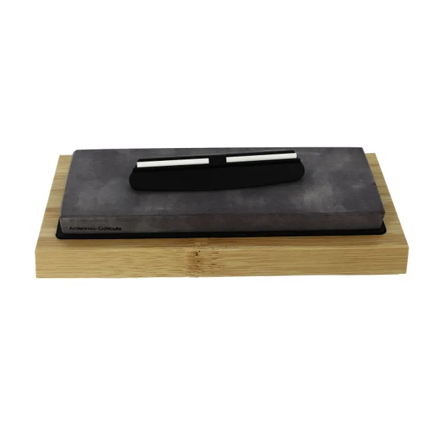 MAXKNIVES - MK1710 - Pierre coticule d'affûtage 4000 grains sur support + guide d'affûtage