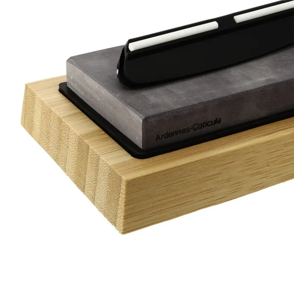 MAXKNIVES - MK1710 - Pierre coticule d'affûtage 4000 grains sur support + guide d'affûtage - 2