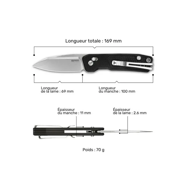 SRM - SCOUT 7229-GB - Couteau pliant - 2