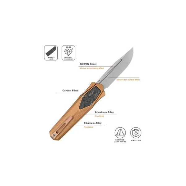 REMETTE KNIVES - ZL103D10 - RT-SWORDFISH - Couteau OTF - 2