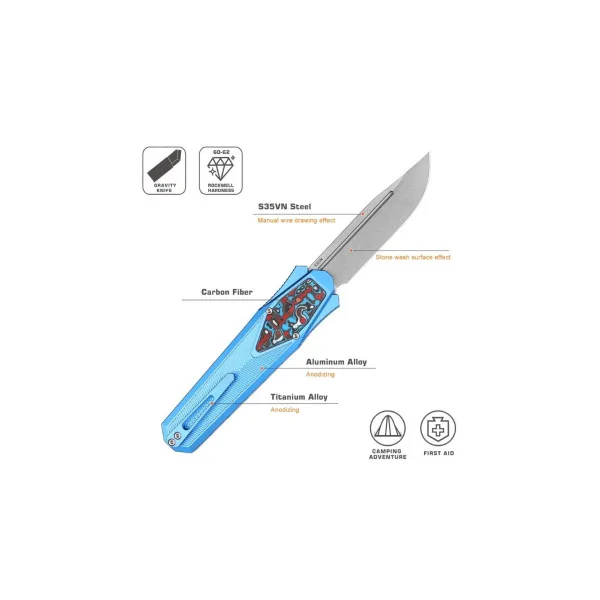 REMETTE KNIVES - ZL103D6 - RT-SWORDFISH - Couteau OTF - 2