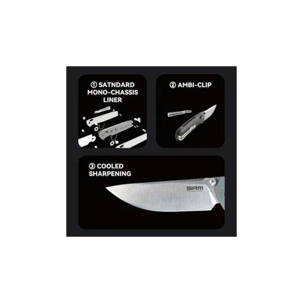 SRM - 7228B-GT2 - Couteau pliant - 3