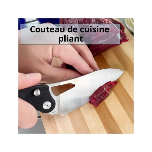 TACRAY KNIVES - TRFK01N - Couteau de cuisine pliant lame VG10 manche G10 Noir - 6