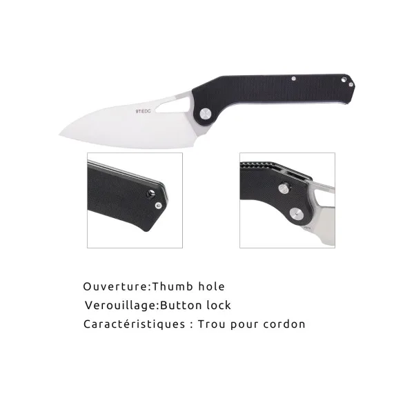 TACRAY KNIVES - TRFK01N - Couteau de cuisine pliant lame VG10 manche G10 Noir - 8