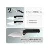 TACRAY KNIVES - TRFK01N - Couteau de cuisine pliant lame VG10 manche G10 Noir - 9