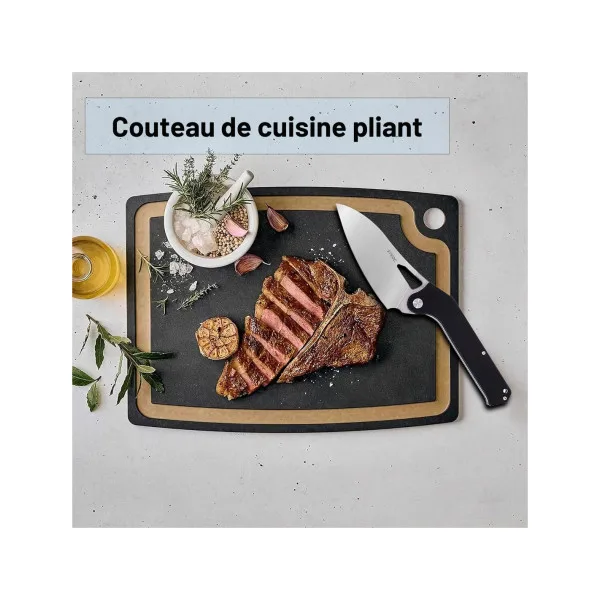 TACRAY KNIVES - TRFK01N - Couteau de cuisine pliant lame VG10 manche G10 Noir - 10