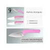TACRAY KNIVES - TR-FKK01 ROSE - Couteau de cuisine pliant lame VG10 manche G10 - 8