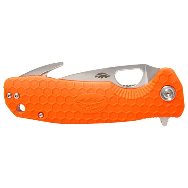 Large Hook Orange Honey Badger — Couteau pliant | Deville Armory
