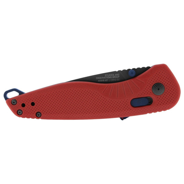 Aegis AT - Rescue Red & Indigo Sog — Couteau pliant | Deville Armory