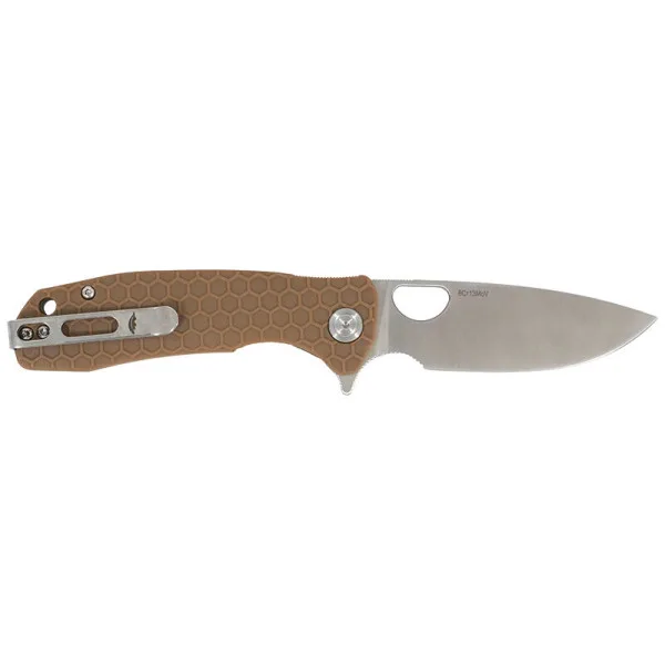 Large Flipper Tan Honey Badger — Couteau pliant | Deville Armory