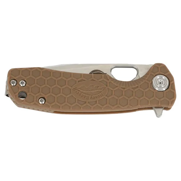 Large Tanto Tan Honey Badger — Couteau pliant | Deville Armory