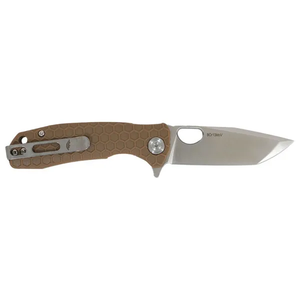 Small Tanto Tan Honey Badger — Couteau pliant | Deville Armory