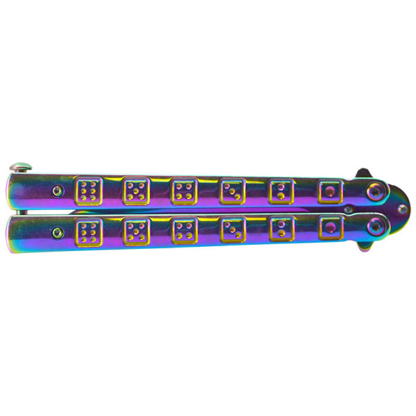 Couteau papillon Rainbow JKR — Couteau papillon | Deville Armory