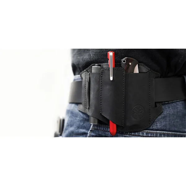 Etui Cuir Nubuck ED-Three Noir Boker | Deville Armory