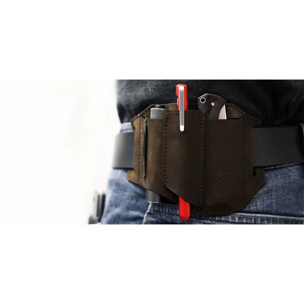 Etui Cuir Nubuck ED-Three Marron Boker | Deville Armory