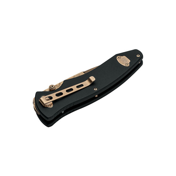Tirpitz-Damascus Gold Boker — Couteau pliant | Deville Armory