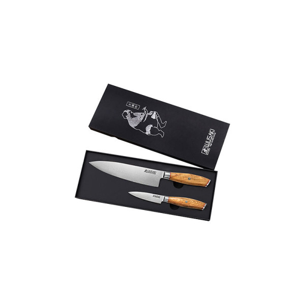 Damas 10Cr - Coffret 2 couteaux Wusaki — Set | Deville Armory