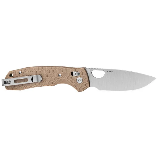 Small Crossbolt Tan Honey Badger — Couteau pliant | Deville Armory