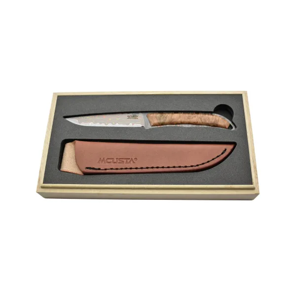 MCUSTA - MC006DP - Couteau fixe Lame Mokumé VG10 San Mai - Collaboration Maxknives